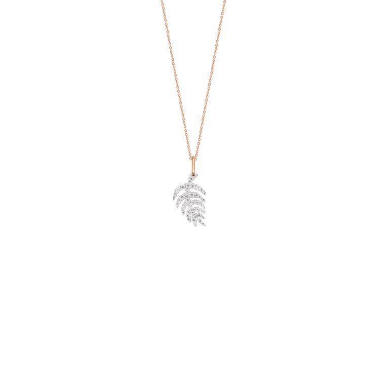collier palms diamants, or rose
