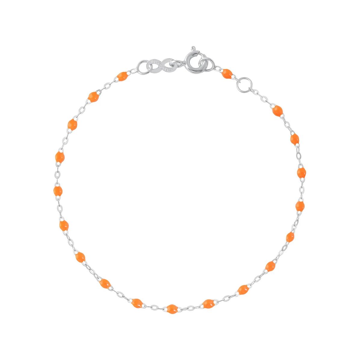 bracelet orange fluo classique gigi, or blanc, 17 cm