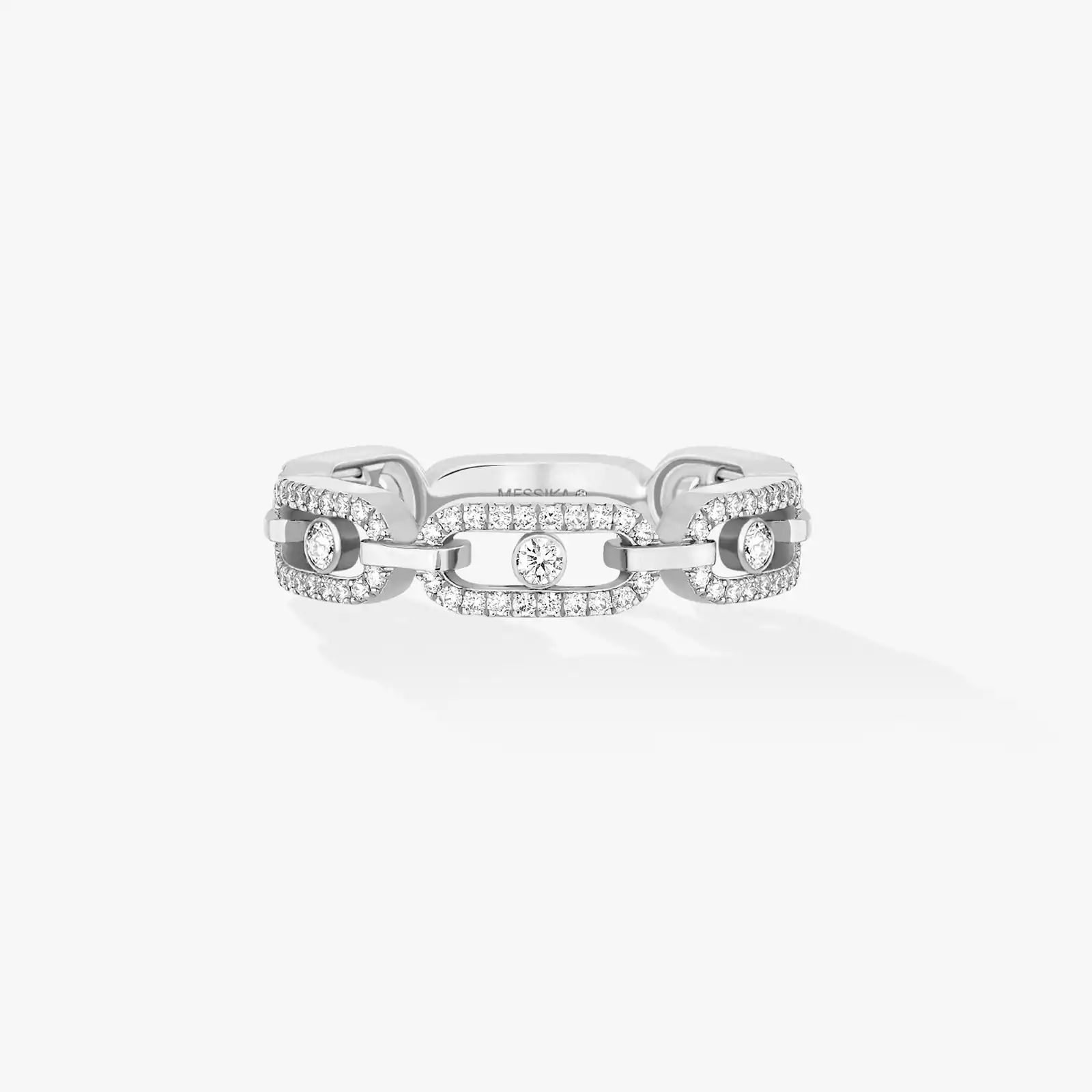 bague move link multi pavée, or blanc, t 54