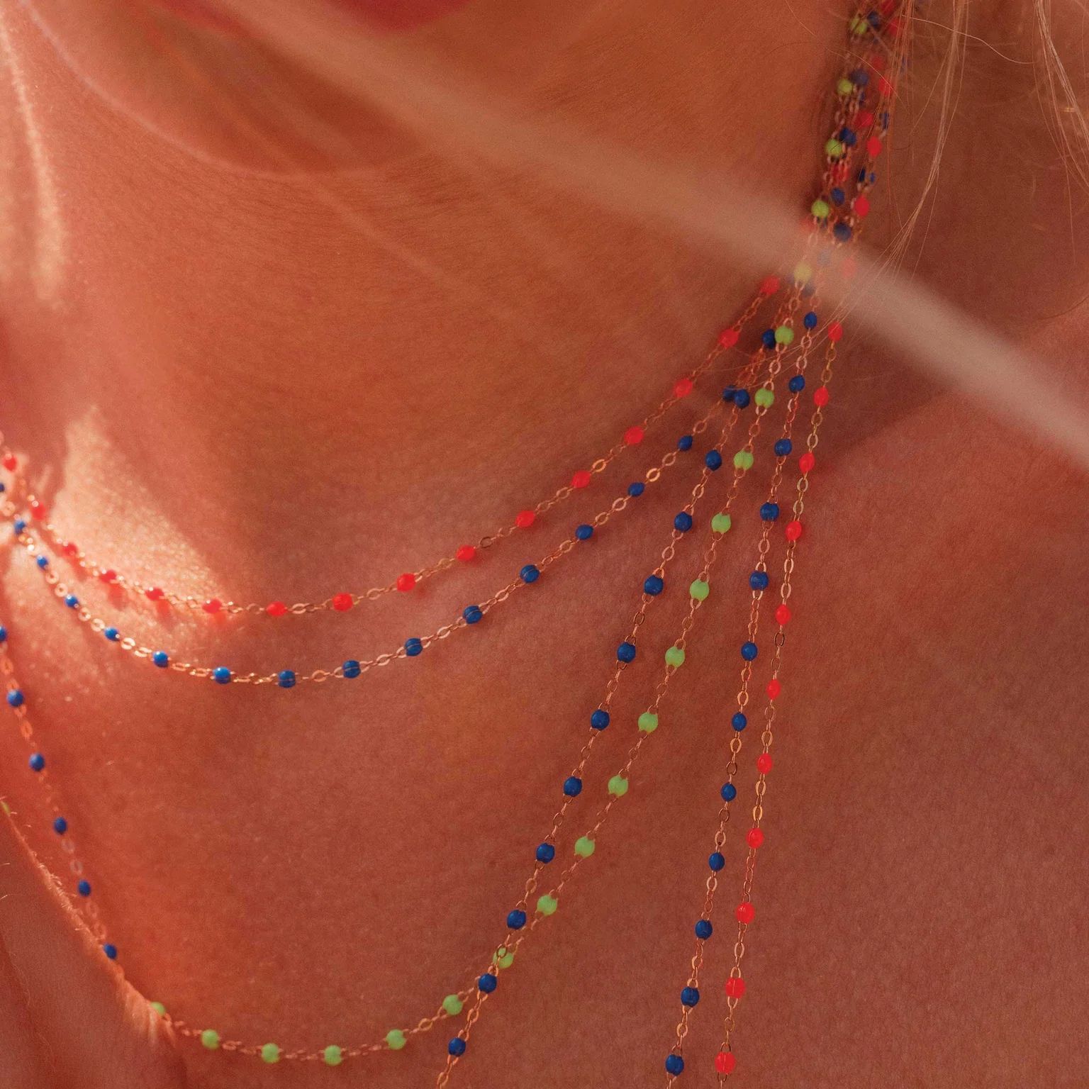 collier corail classique gigi, or rose, 42 cm