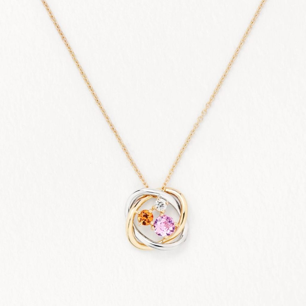 collier tresse précieuse, or jaune et or blanc