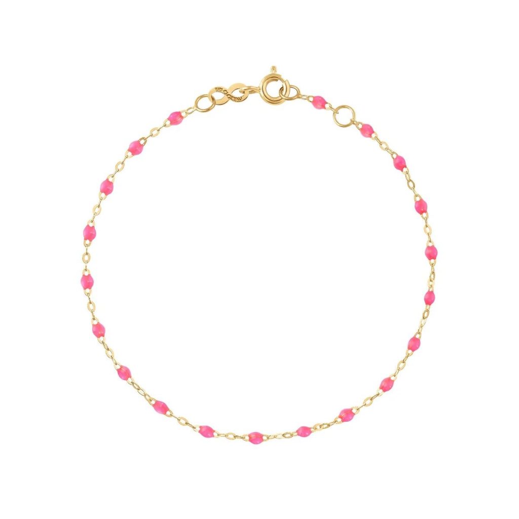 bracelet rose fluo classique gigi, or jaune, 17 cm