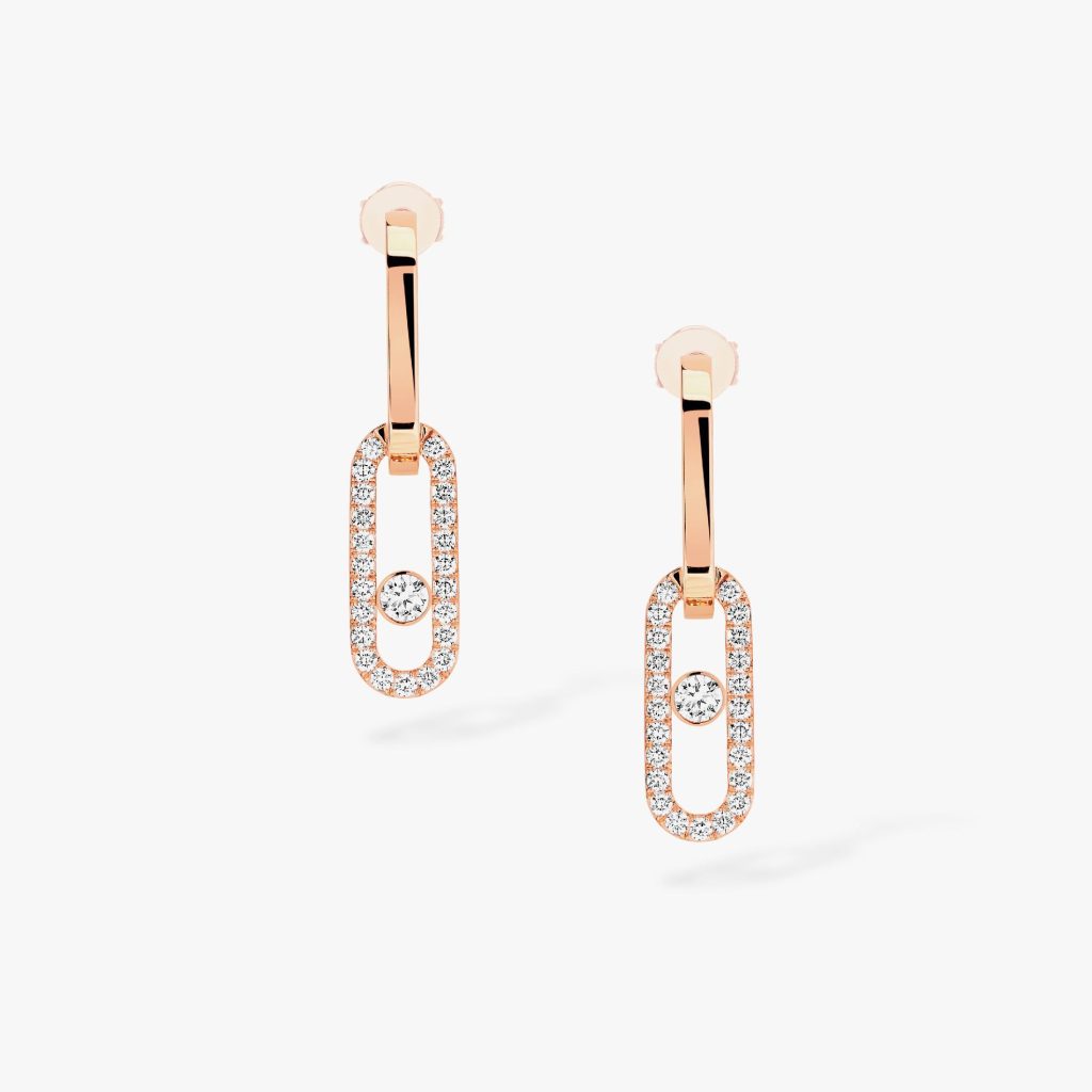 boucles d'oreilles move link, or rose