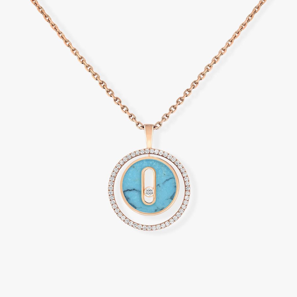 collier lucky move pm turquoise, or rose