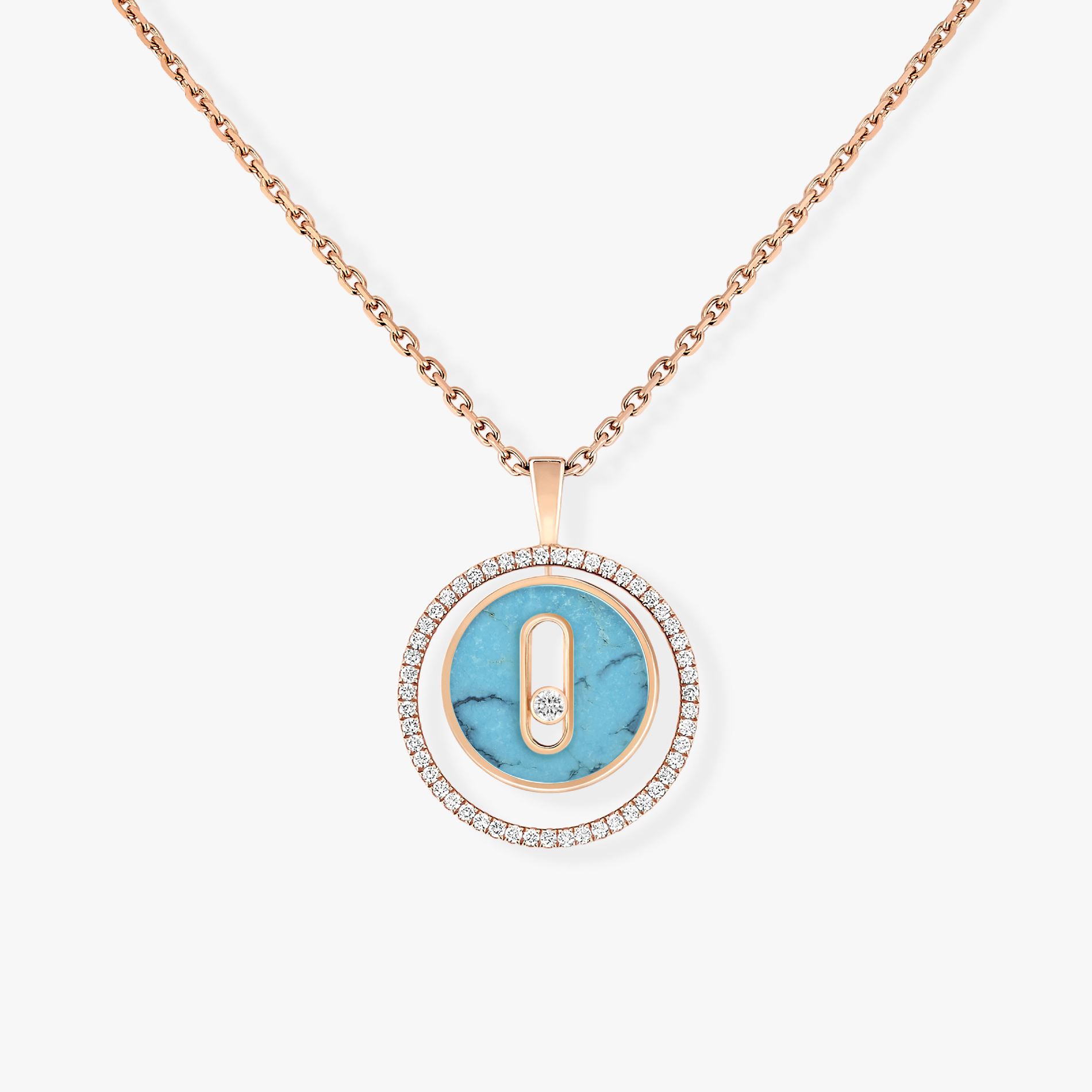 collier lucky move pm turquoise, or rose