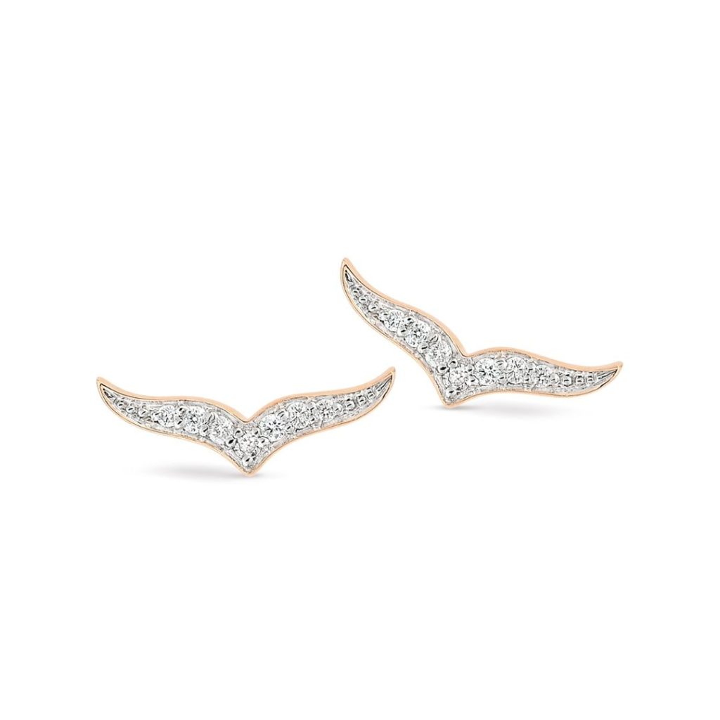 boucles d'oreilles wise diamants, or rose