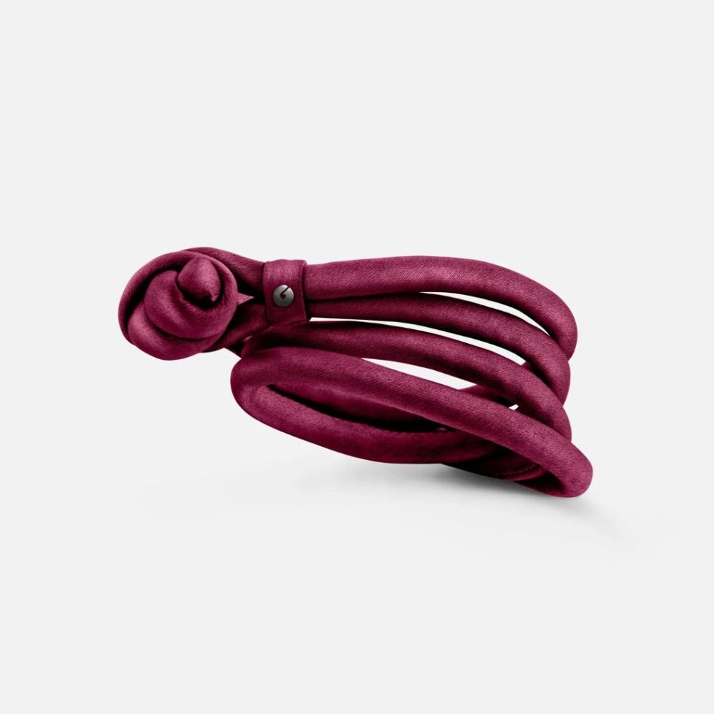 bracelet sweet drops, cordon soie bordeaux