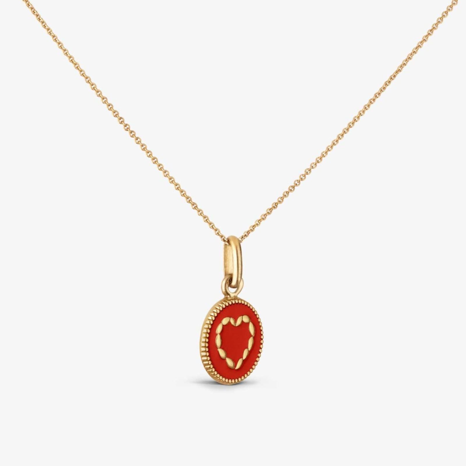 pendentif cœur rouge empire, or jaune