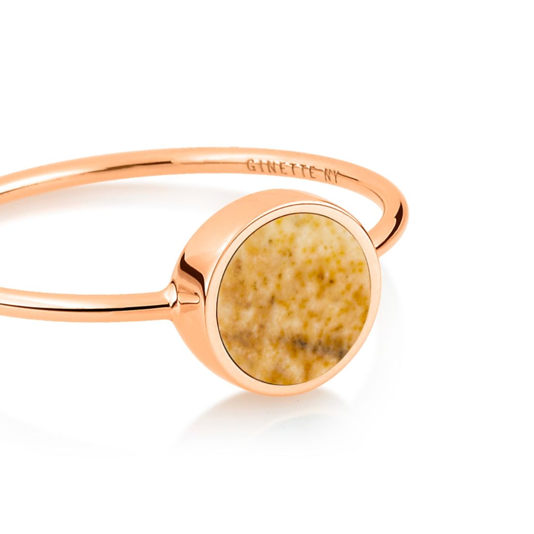 bague mini ever disc jaspe, or rose, t 52