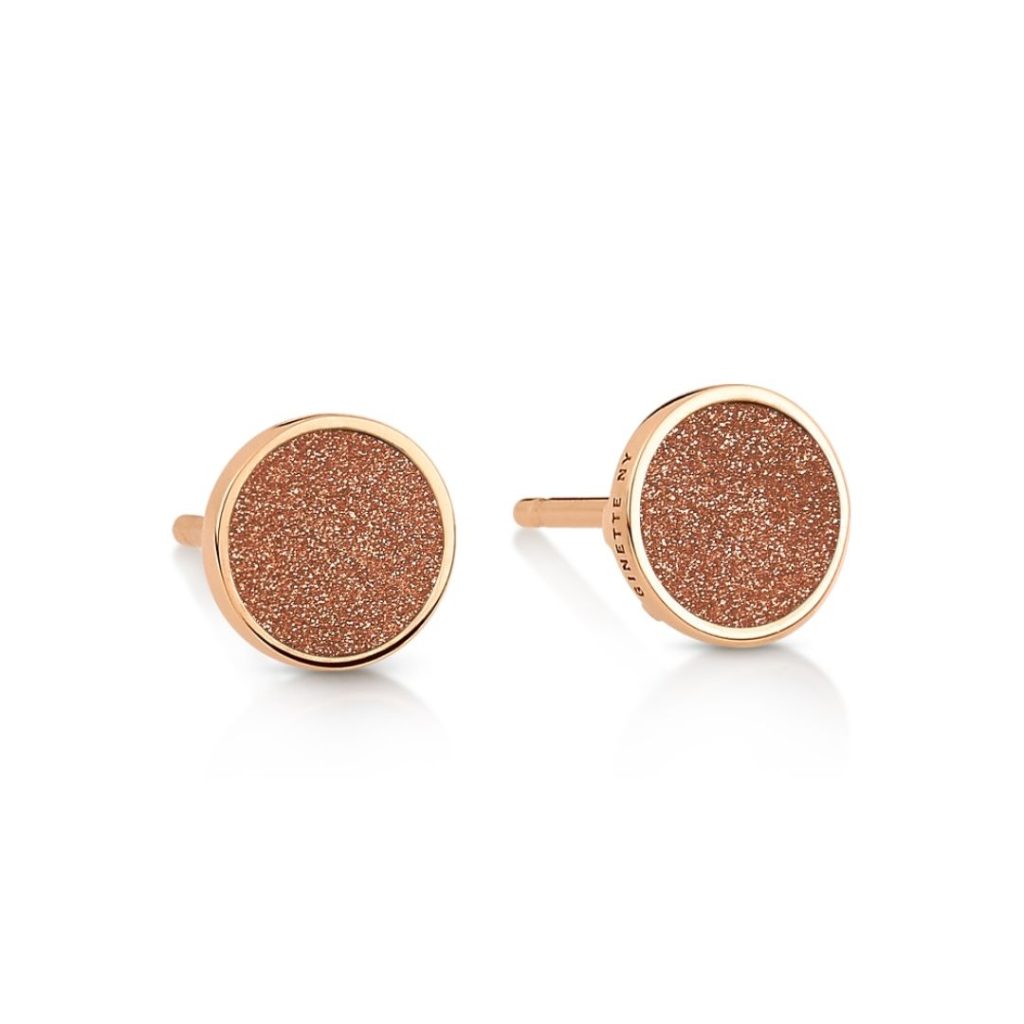 puces d'oreilles ever gold sandstone, or rose