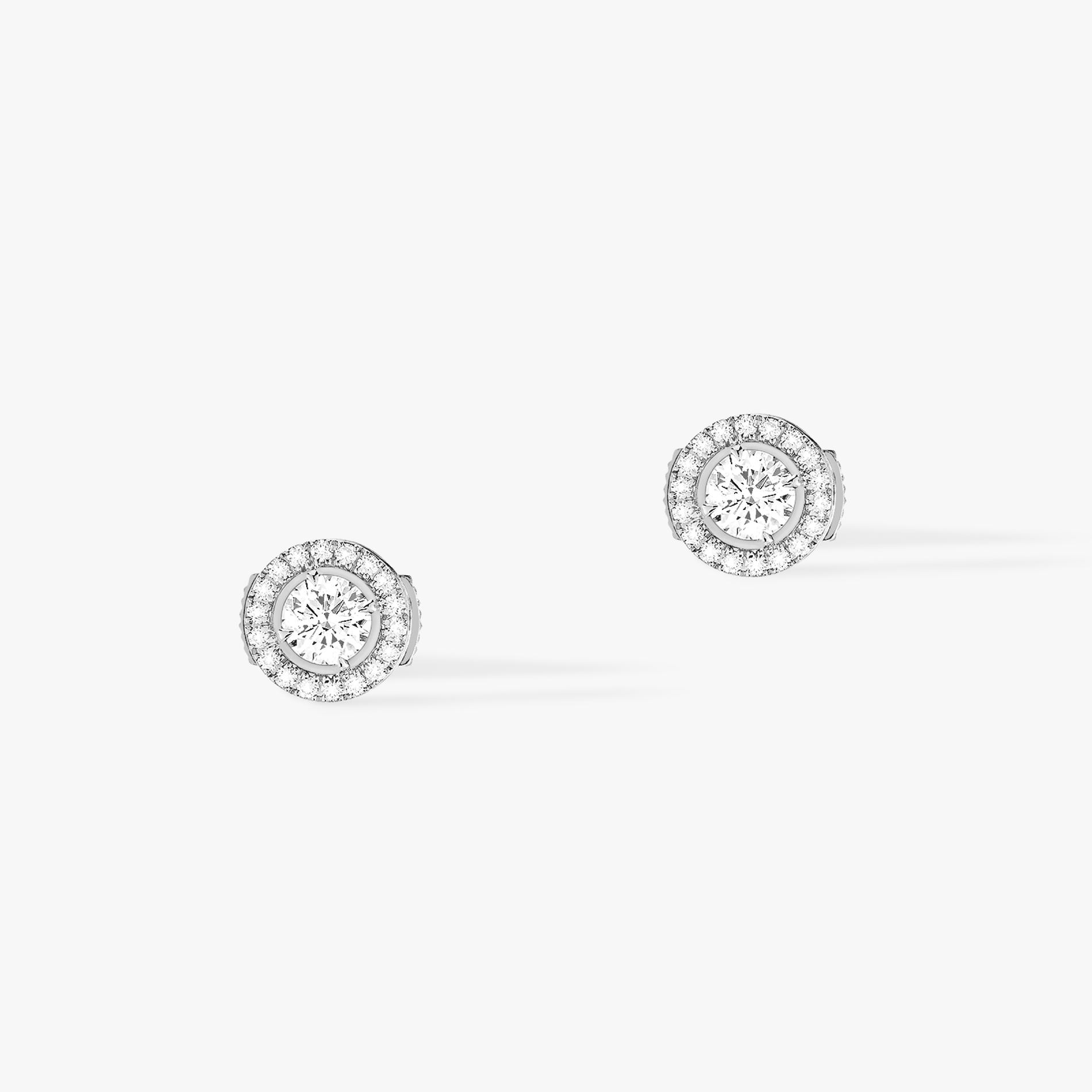 boucles d'oreilles joy diamants ronds, or blanc