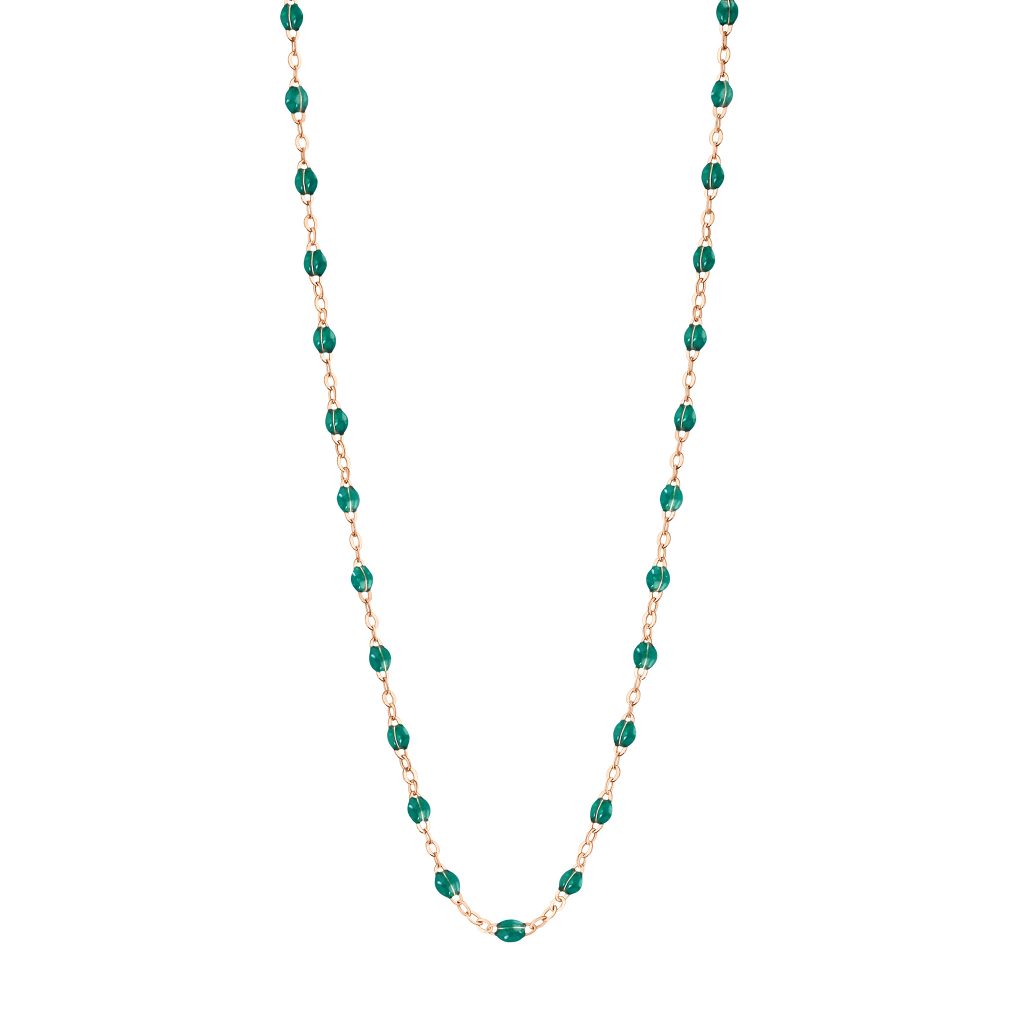 collier émeraude classique gigi, or rose, 42 cm