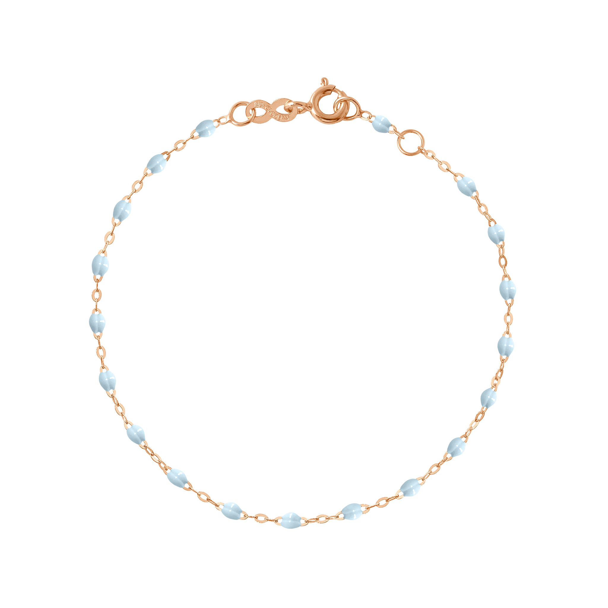 bracelet bleu layette classique gigi, or rose, 15 cm