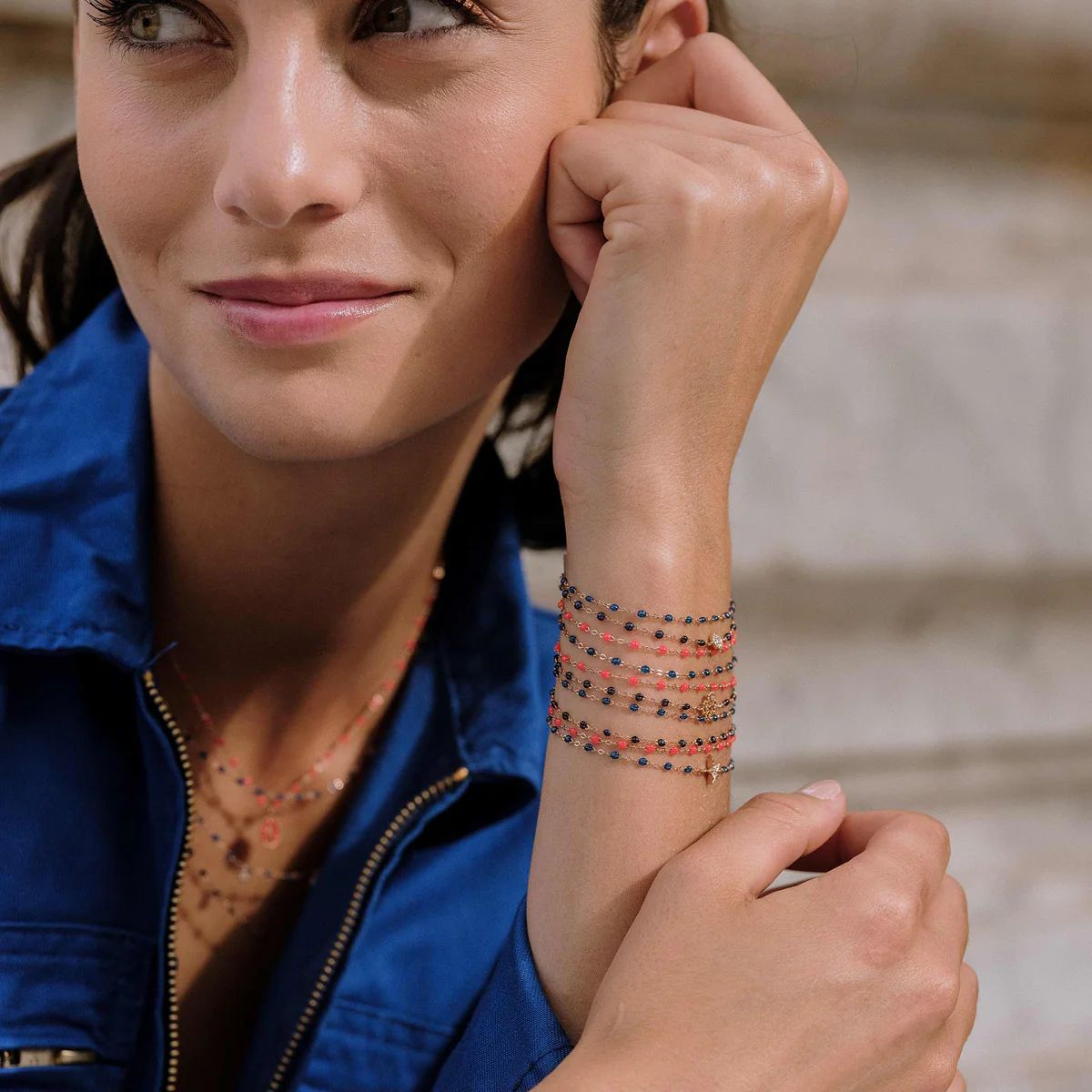 bracelet saphir classique gigi, or rose, 15 cm