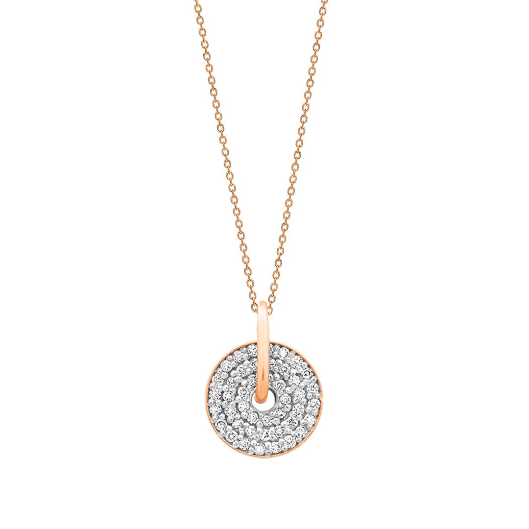 collier mini donut diamants, or rose