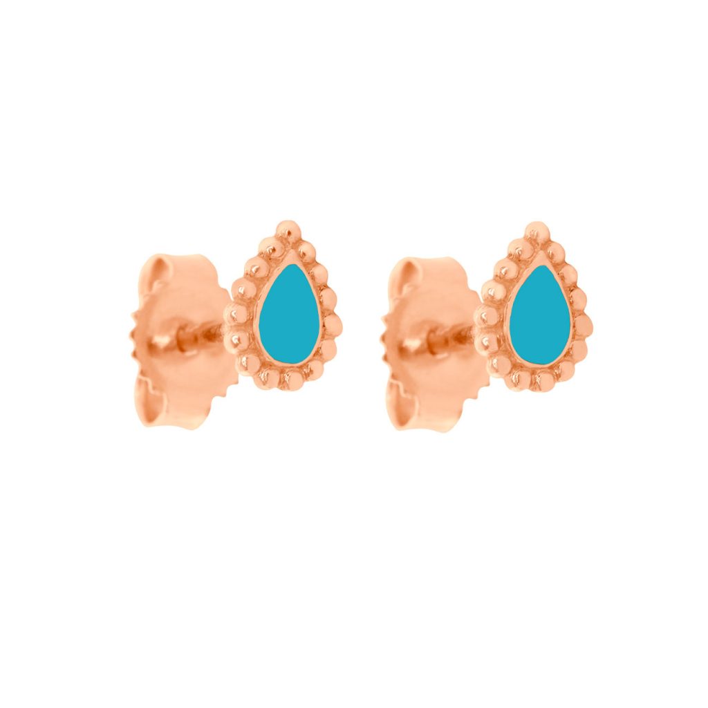 boucles d'oreilles lucky cashmere turquoise, or rose