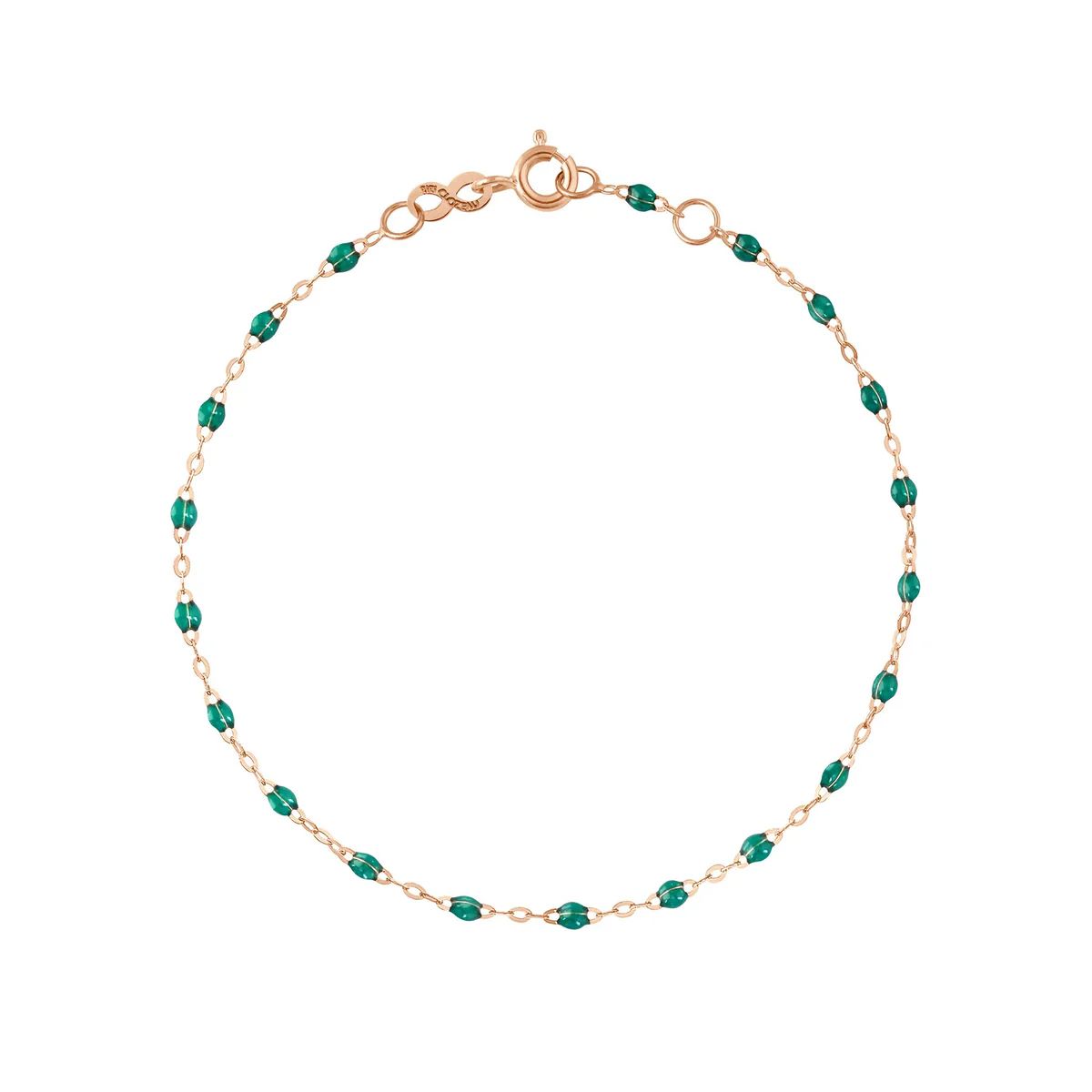 bracelet émeraude classique gigi, or rose, 17 cm