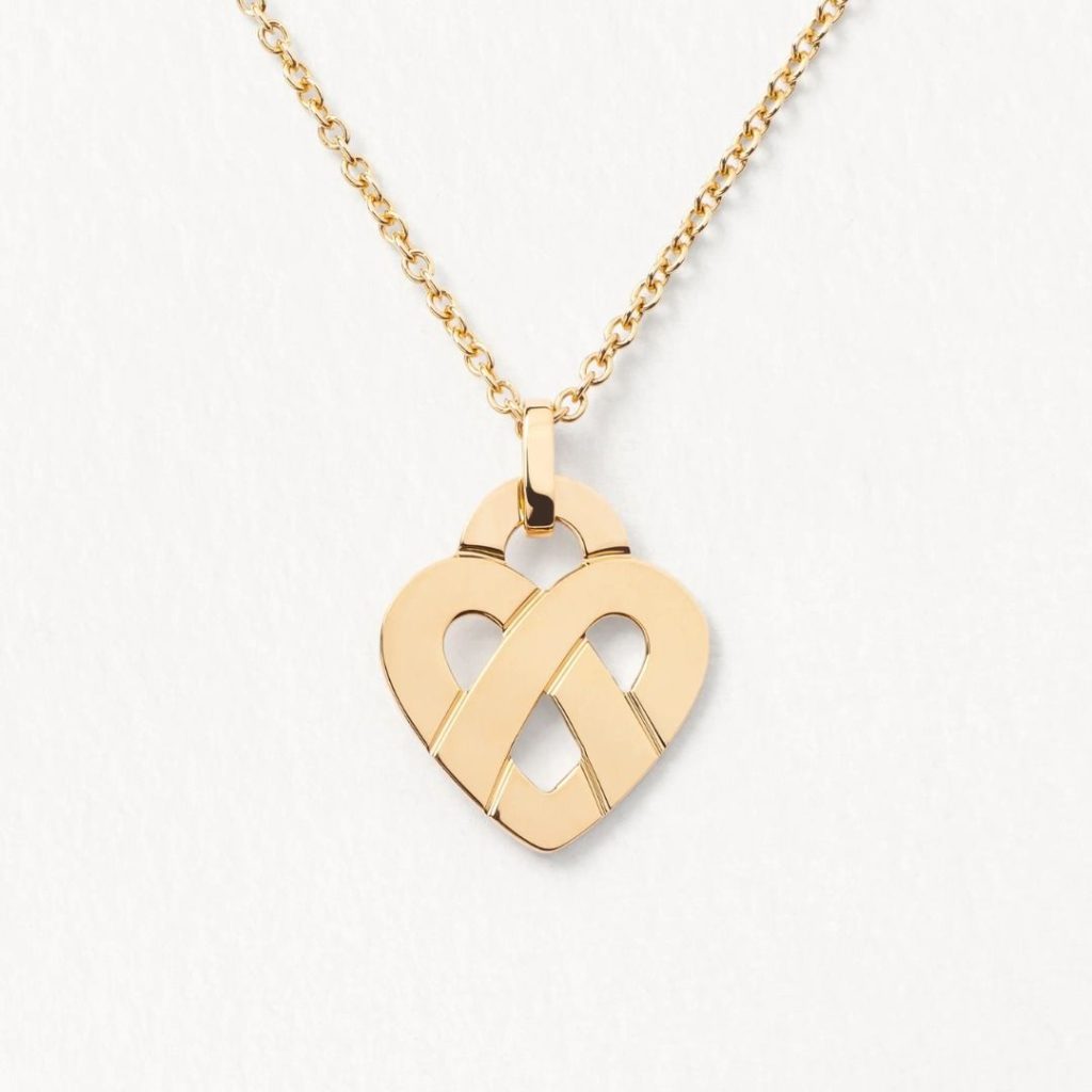 pendentif cœur entrelacé, or jaune