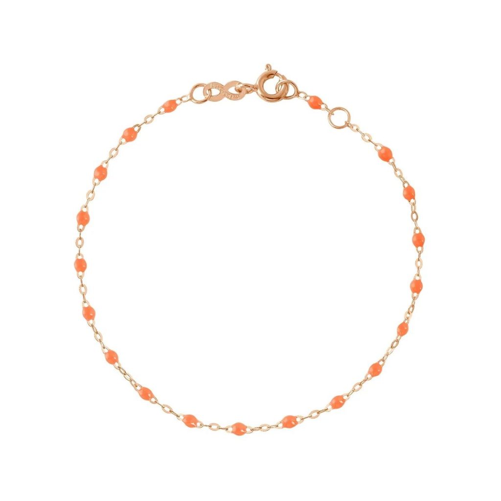 bracelet orange fluo classique gigi, or rose, 19 cm