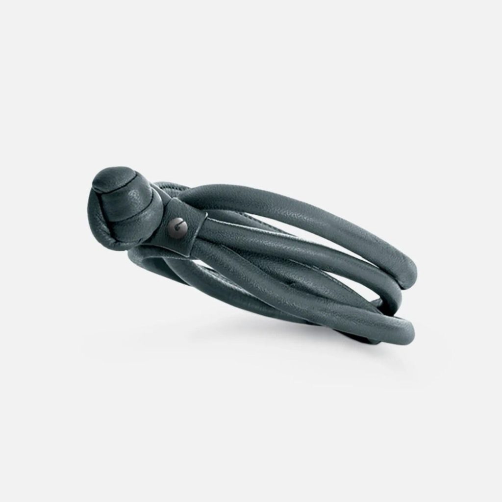 bracelet design, cordon cuir gris