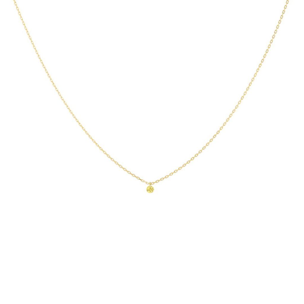 collier mini confetti saphir jaune, or jaune