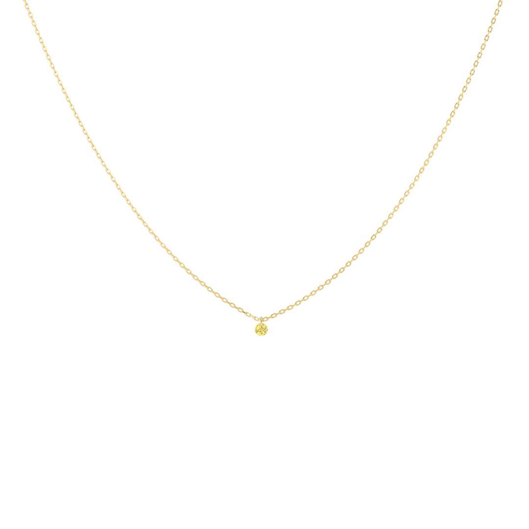 collier mini confetti saphir jaune, or jaune