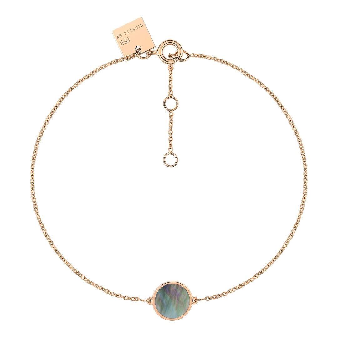 bracelet mini ever nacre noir et or rose