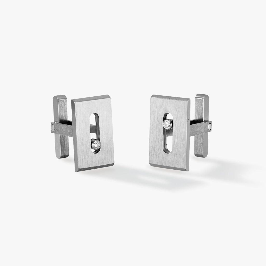 boutons de manchettes move, titane naturel