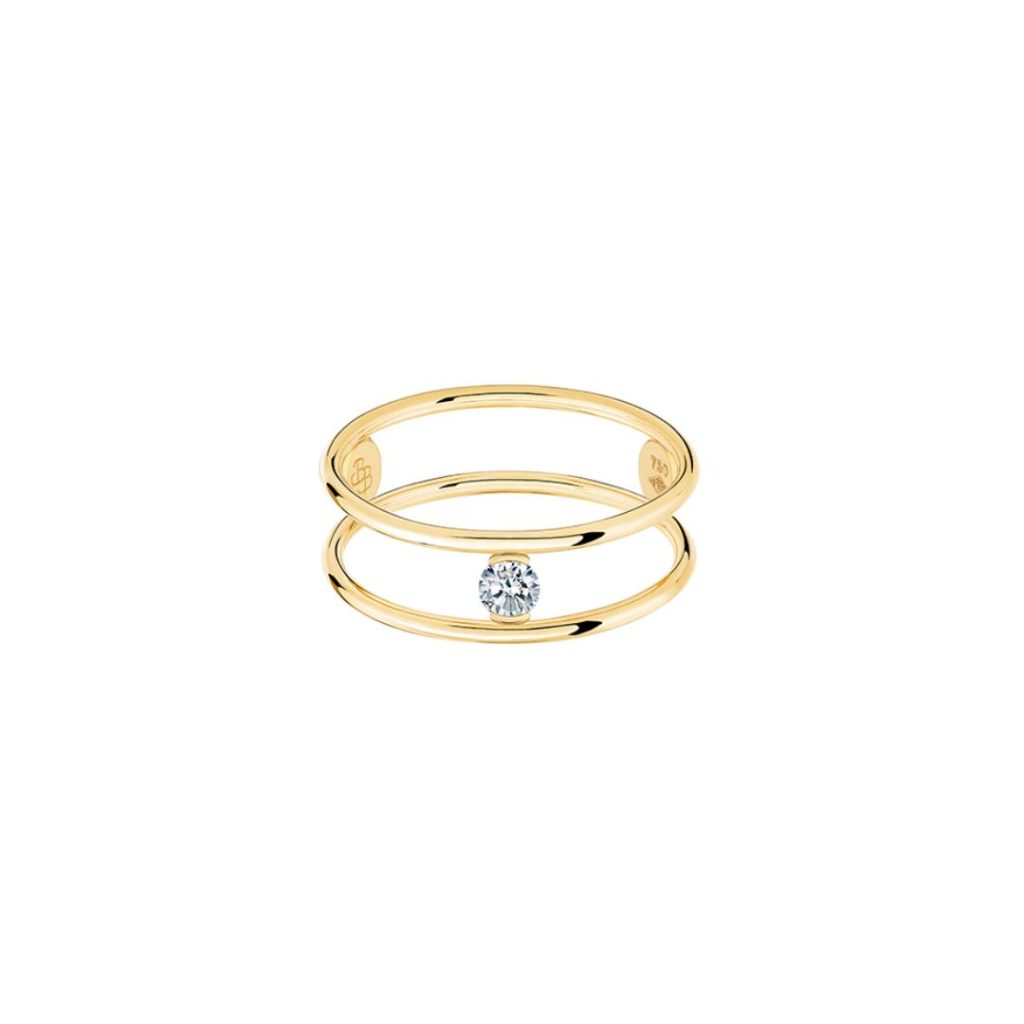 bague hula hoop, diamant, or jaune, t52
