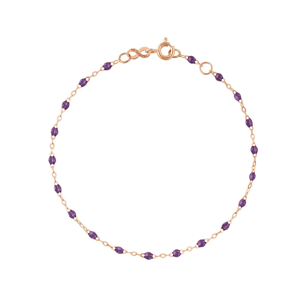 bracelet violet classique gigi, or rose, 17 cm