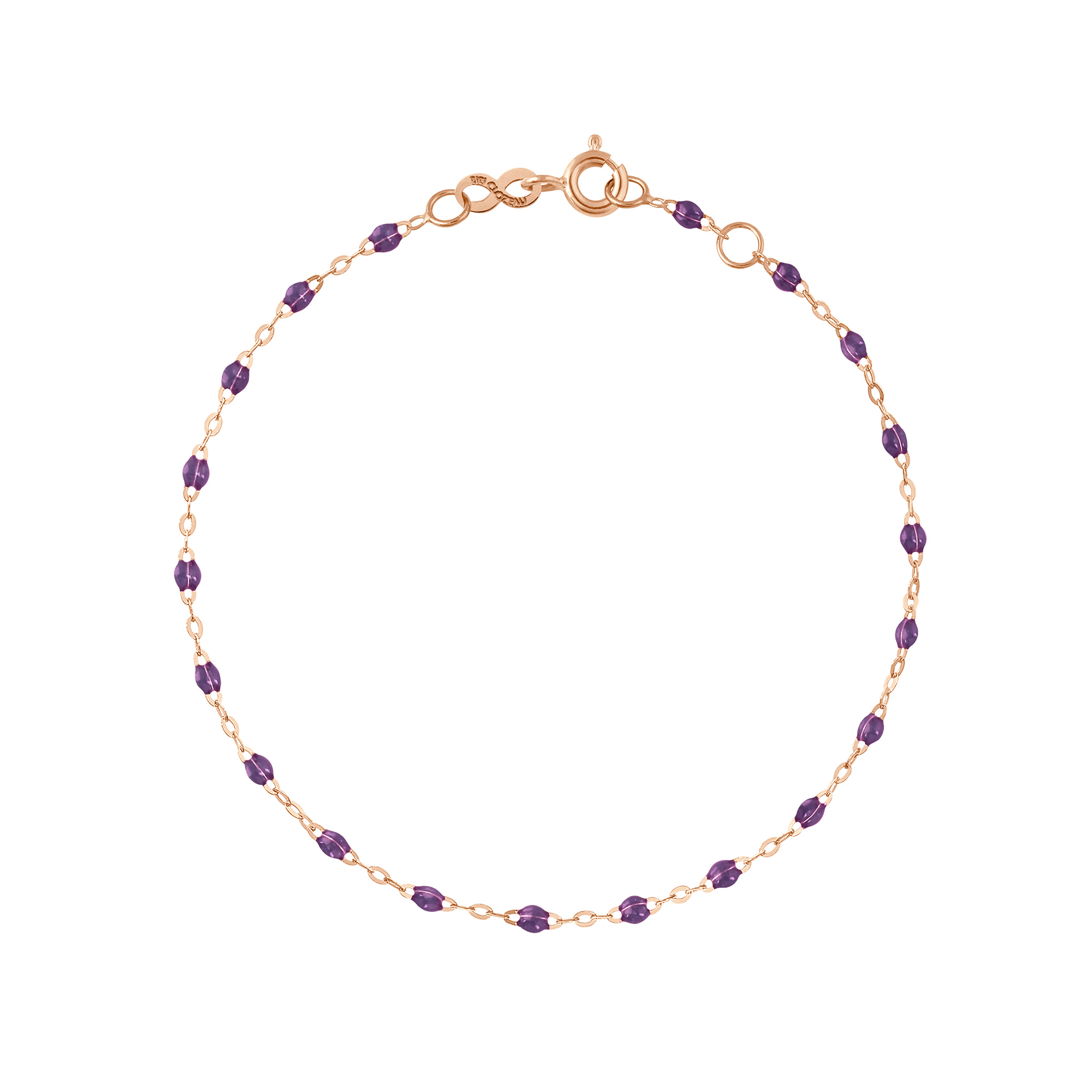 bracelet violet classique gigi, or rose, 17 cm