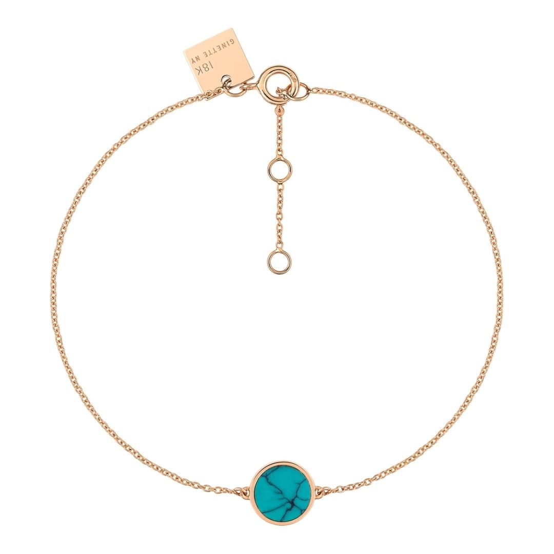 bracelet mini ever, turquoise et or rose