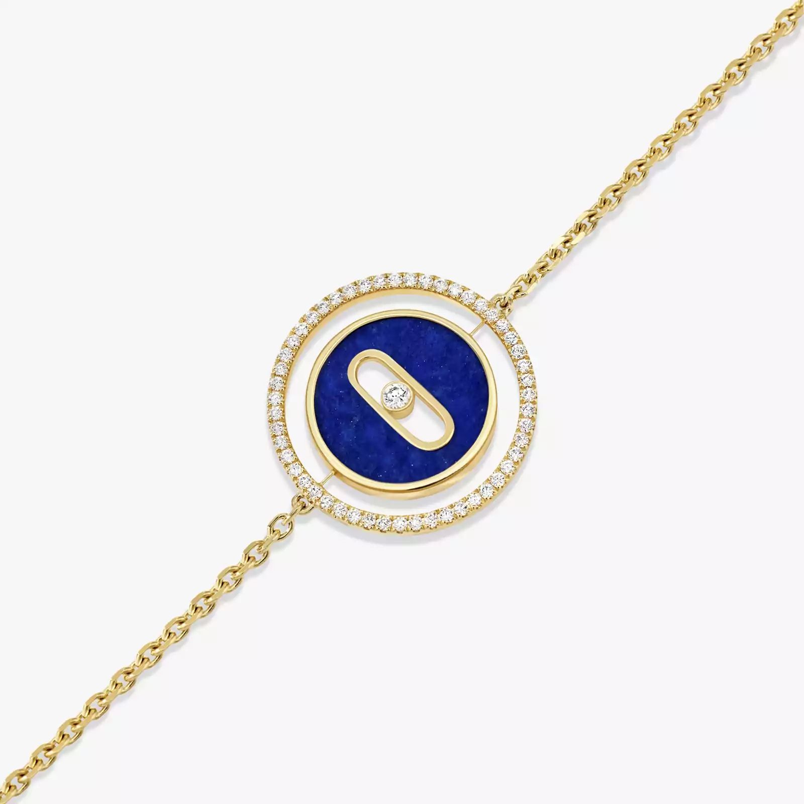 bracelet lucky move pm lapis lazuli, or jaune