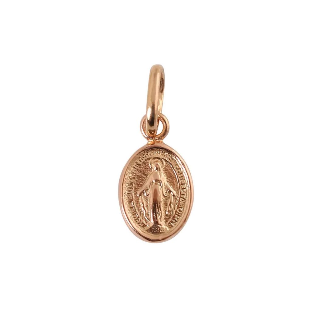 pendentif petite madone, or rose