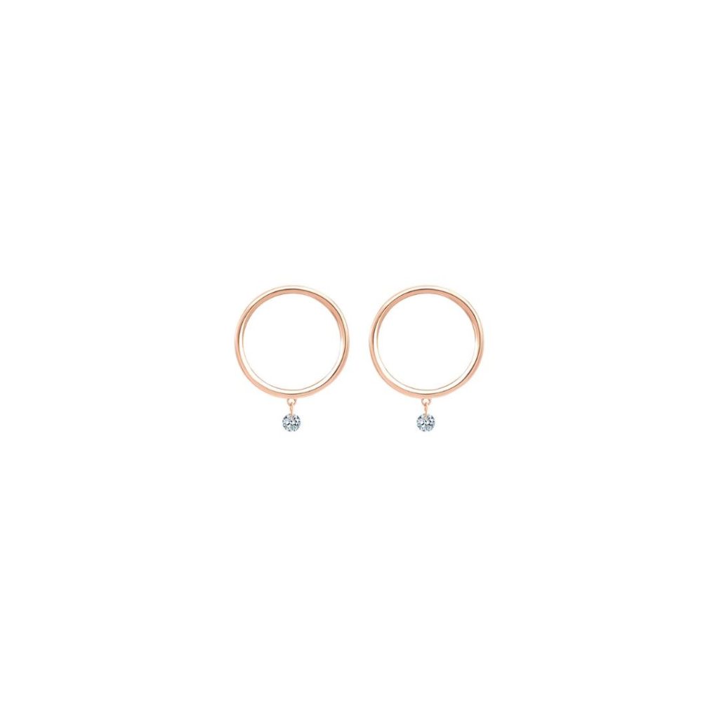 boucles d'oreilles excentrique, or rose