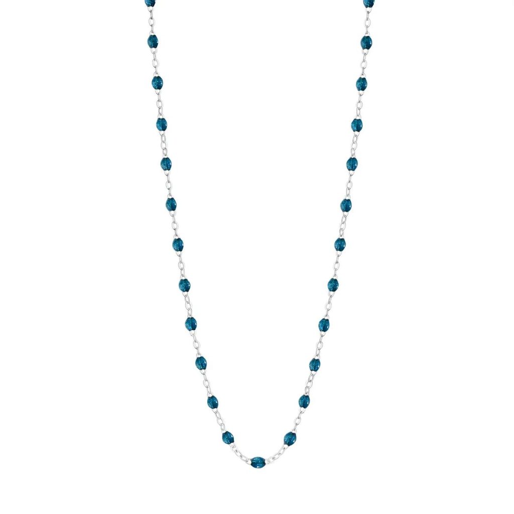 collier jungle classique gigi, or blanc, 42 cm