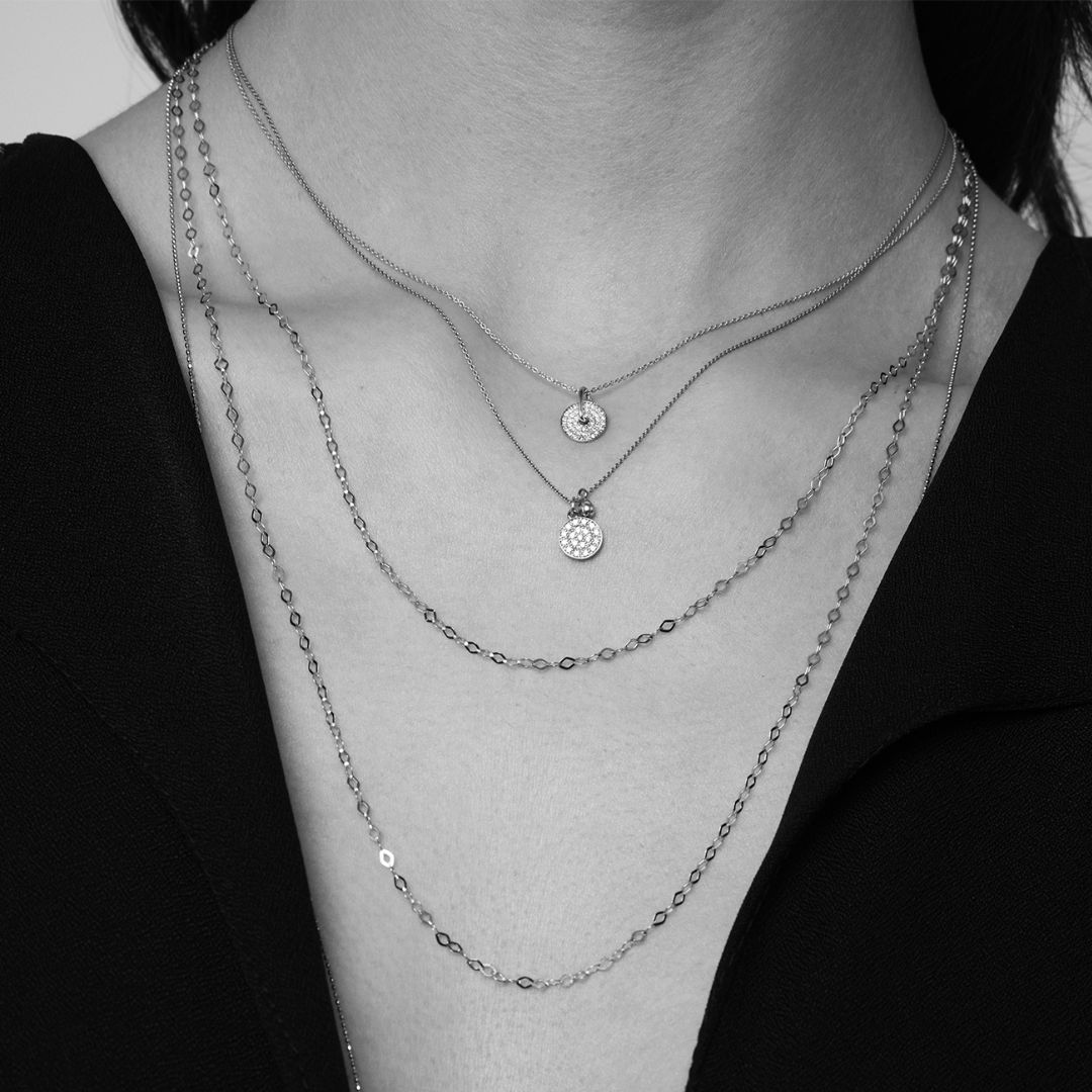 collier mini donut diamants, or rose