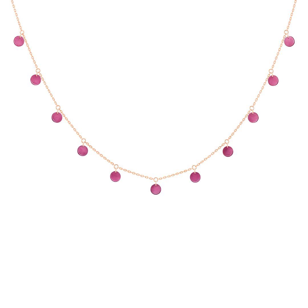 collier polka rhodolite, or rose