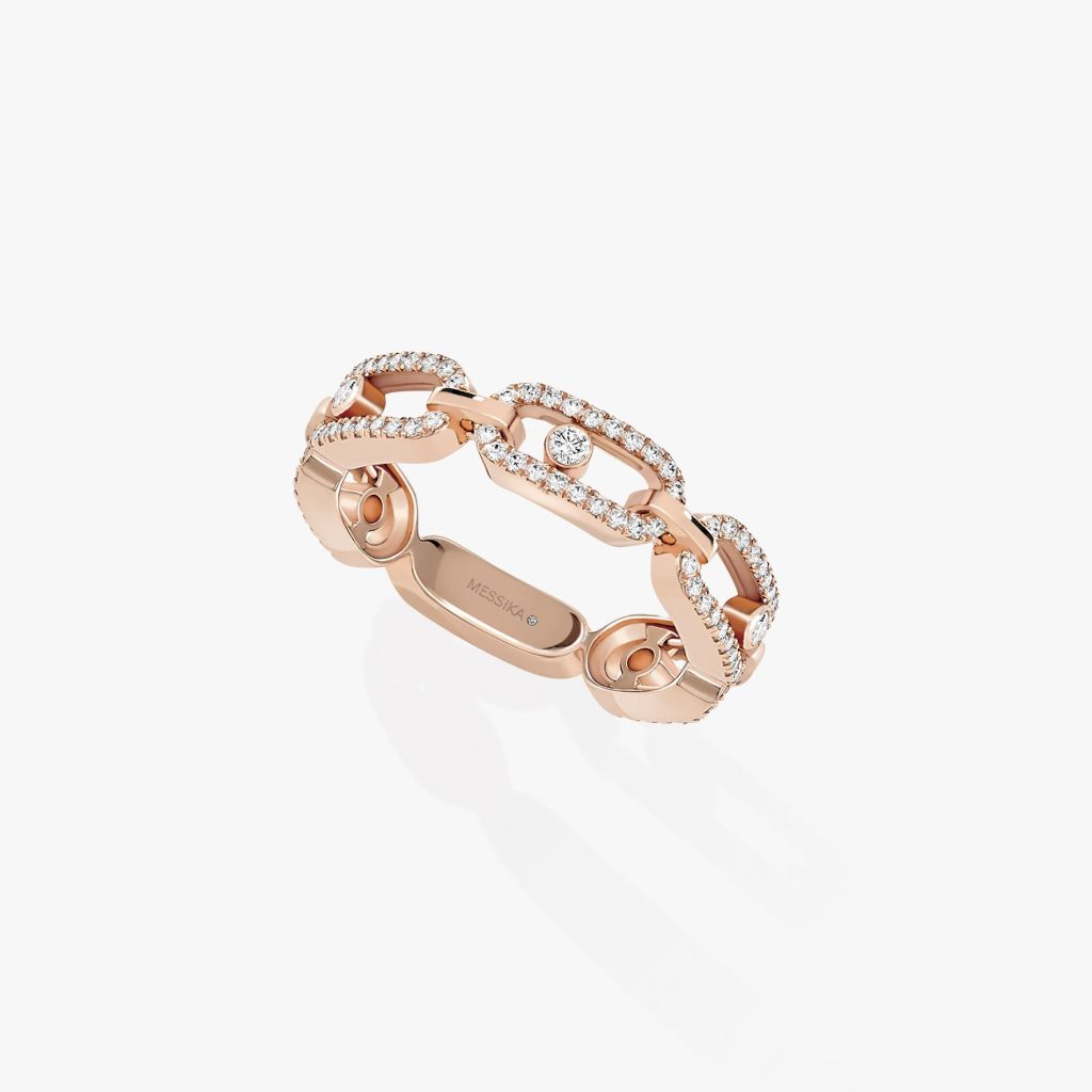 bague move link multi pavée, or rose, t 51