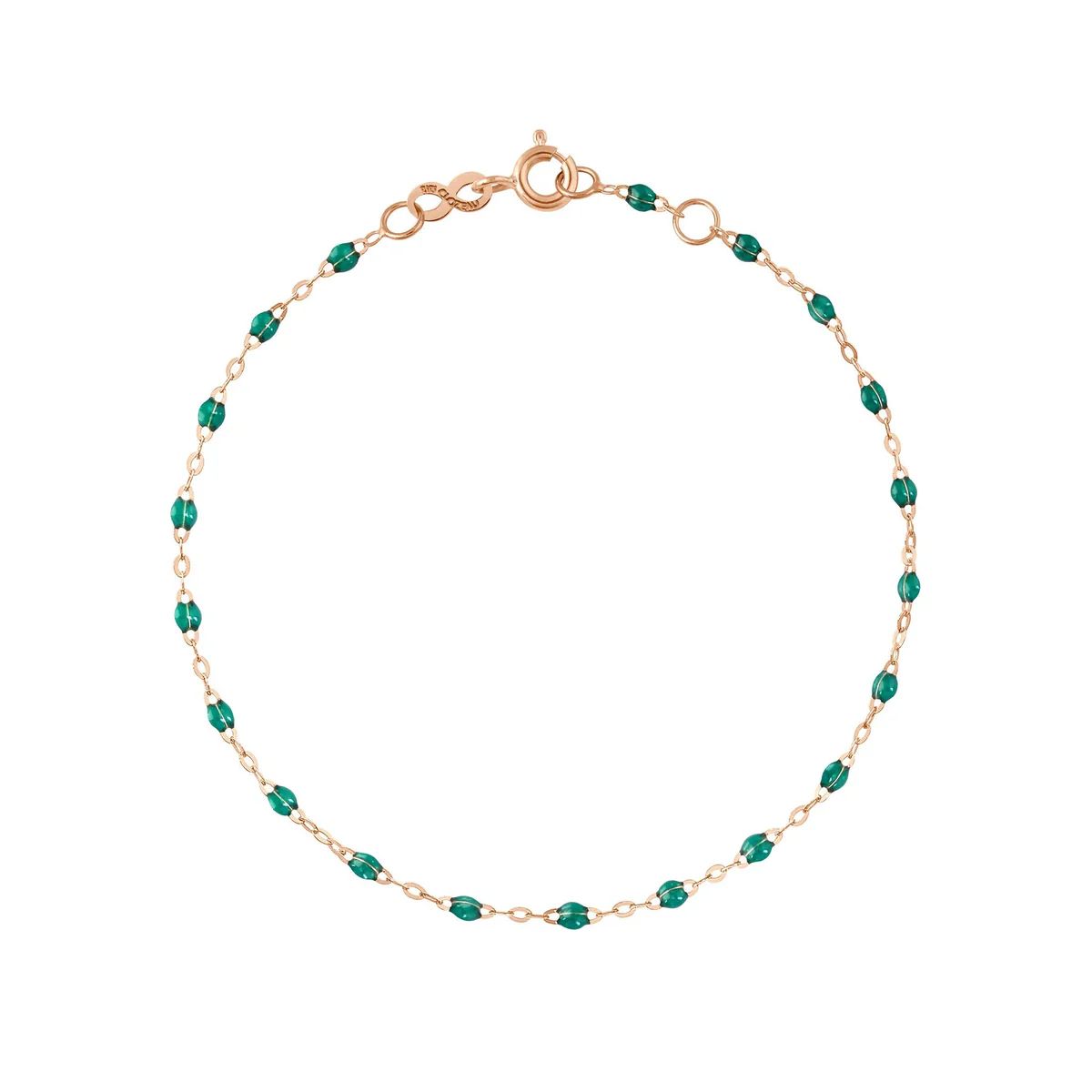bracelet émeraude classique gigi, or rose, 19 cm