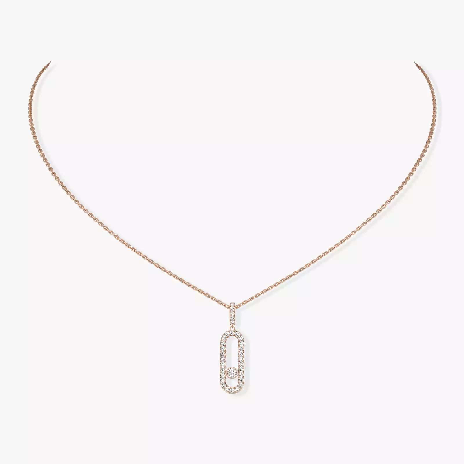collier move uno gm pavé, or rose