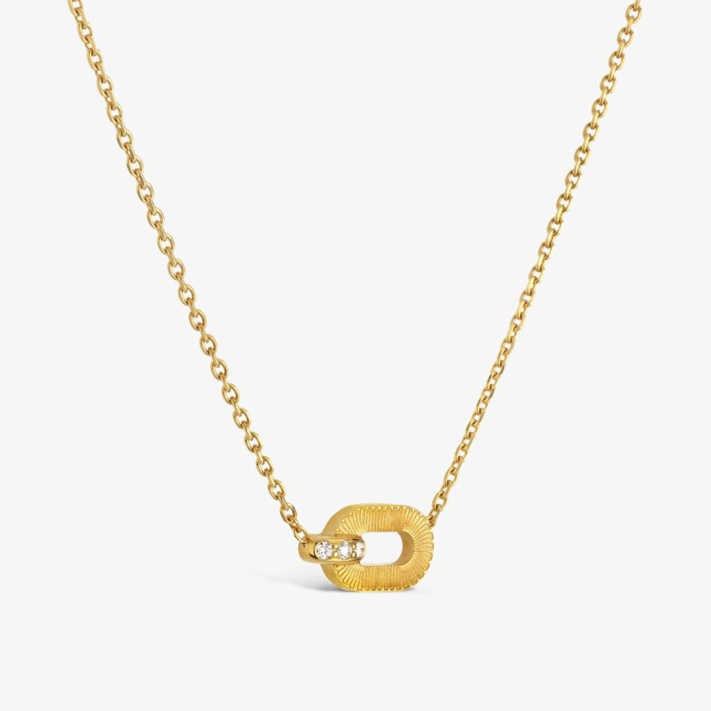 collier ruban, or jaune