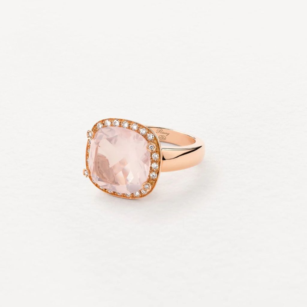 bague filles antik quartz rose, or rose, t 52