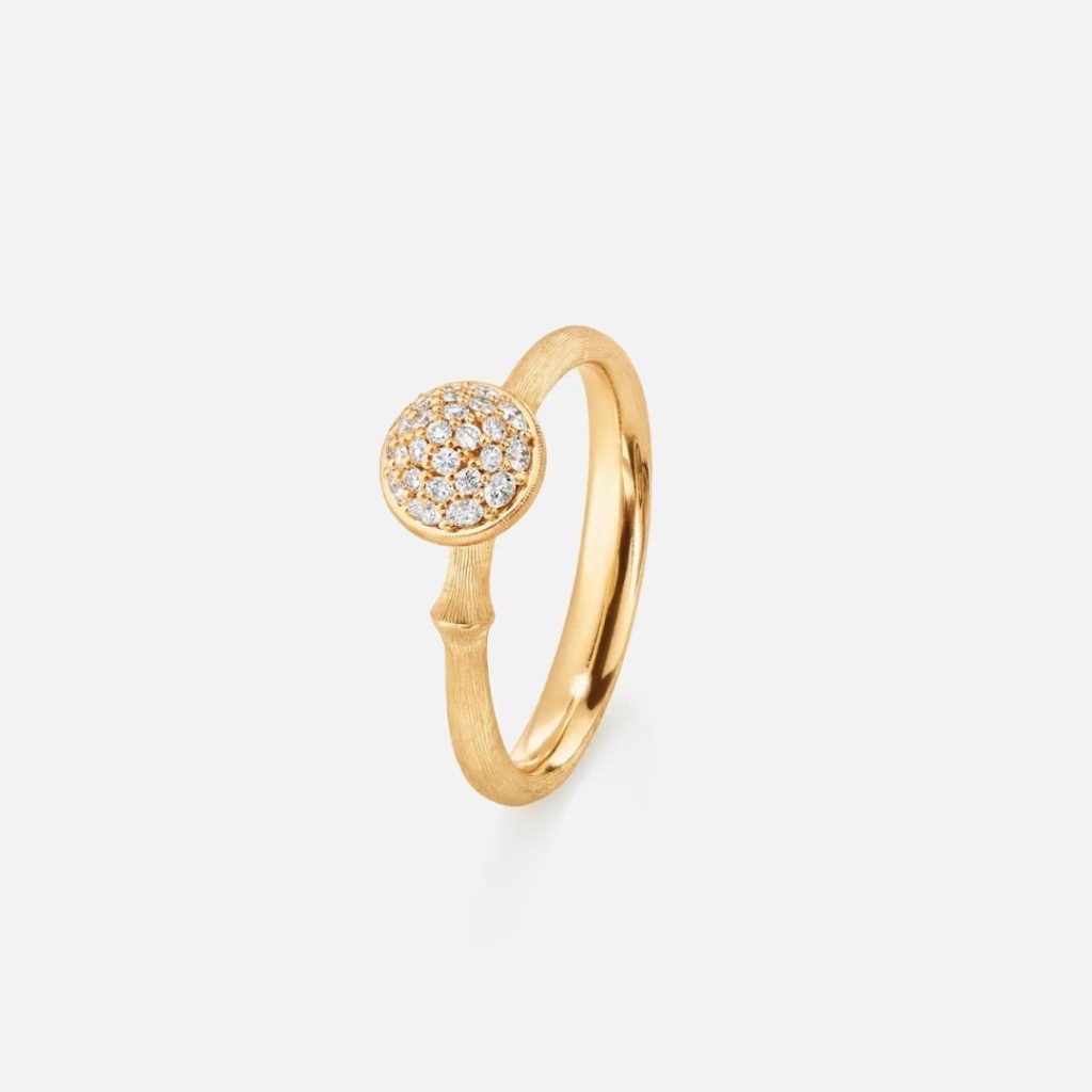 bague lotus 0, diamants, or jaune, t 54