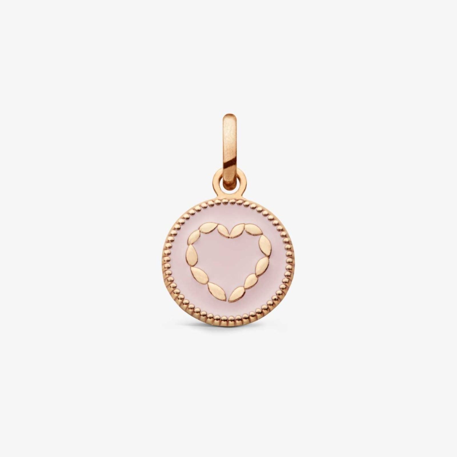 pendentif cœur rose poudré, or rose