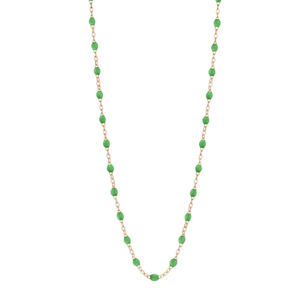 collier vert prairie classique gigi, or rose, 42 cm