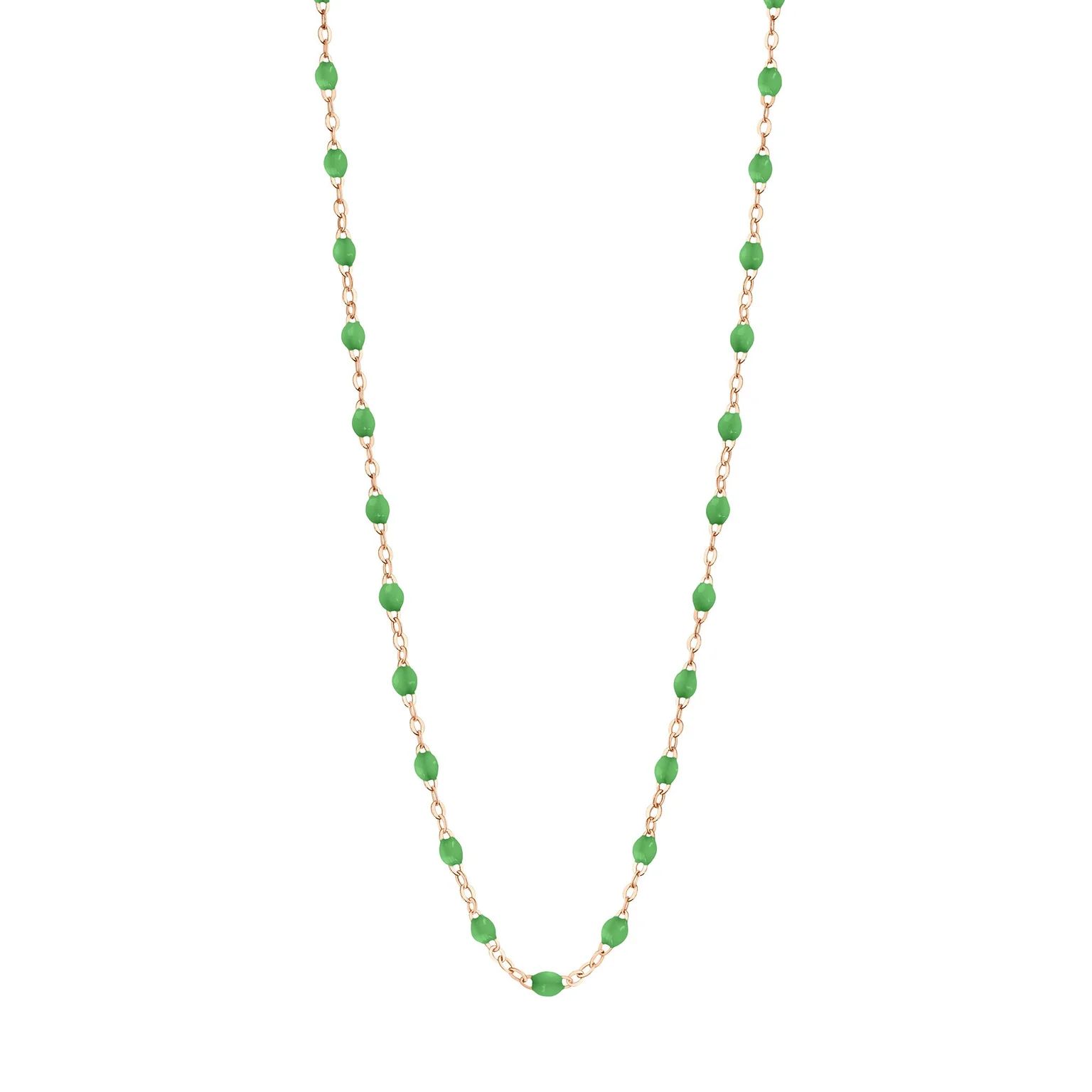 collier vert prairie classique gigi, or rose, 42 cm