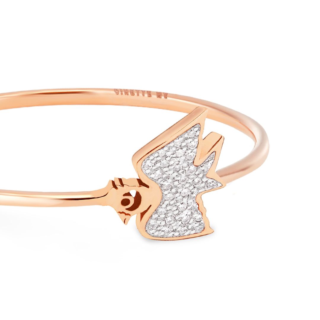 bague georgia diamants, or rose, t 53