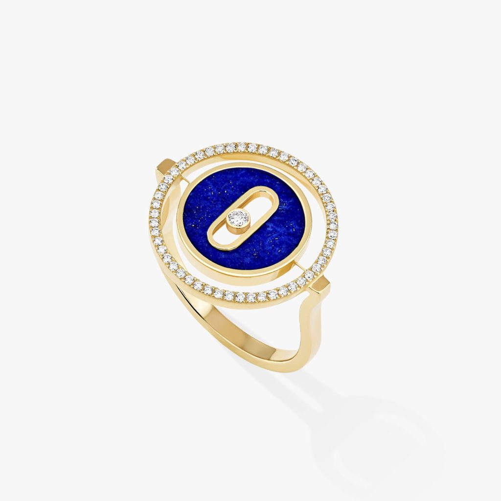 bague lucky move pm lapis lazuli, or jaune, t 54