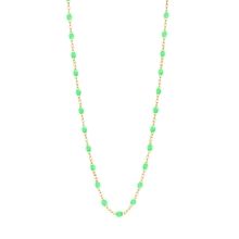 collier vert fluo classique gigi, or jaune, 42 cm
